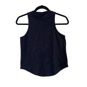 Madewell Mockneck Shirttail Tank Top *BLACK* XXS